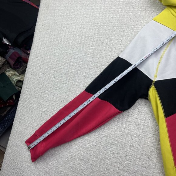 Y2K Volcom Color Blocks Hoodie Skateboards Punk Emo Women Sz L Pink / Yellow - Picture 11 of 16